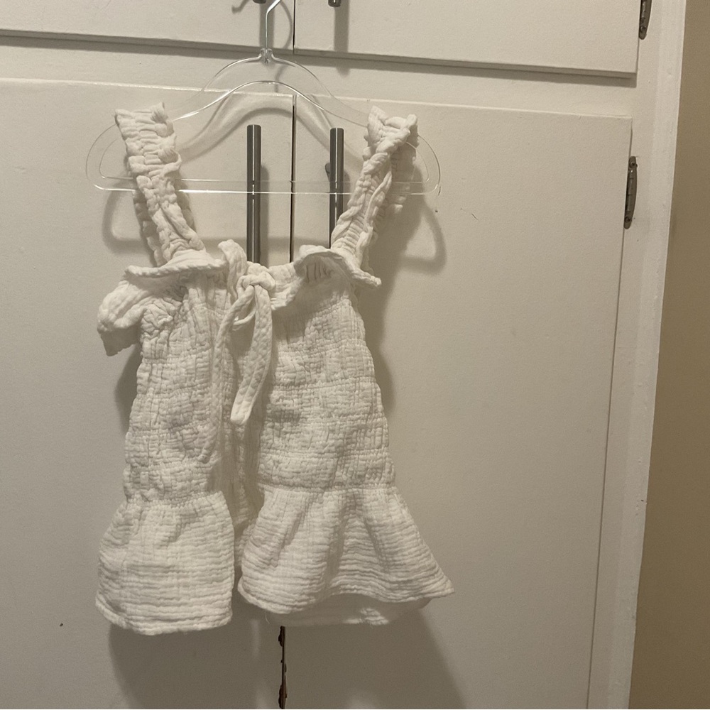 White Ruffled Kids Blouse